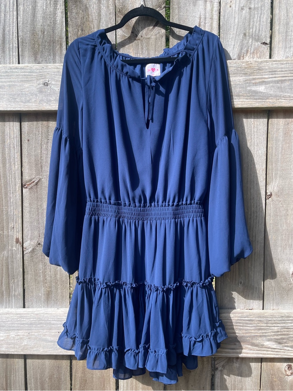Buddy Love Navy Blue Ruffled Mini Dress